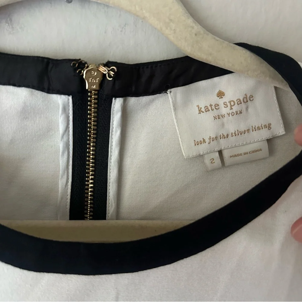 Kate Spade Sweetheart Illusion Fit and Flare Dress in Black/White Sz 2 Holiday